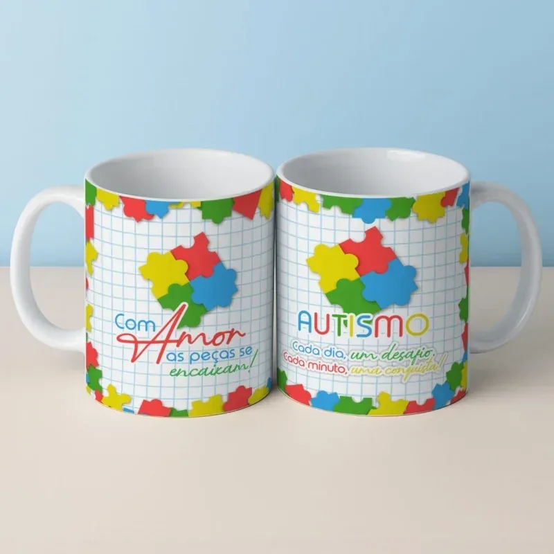 Caneca Autismo Com Amor Peças