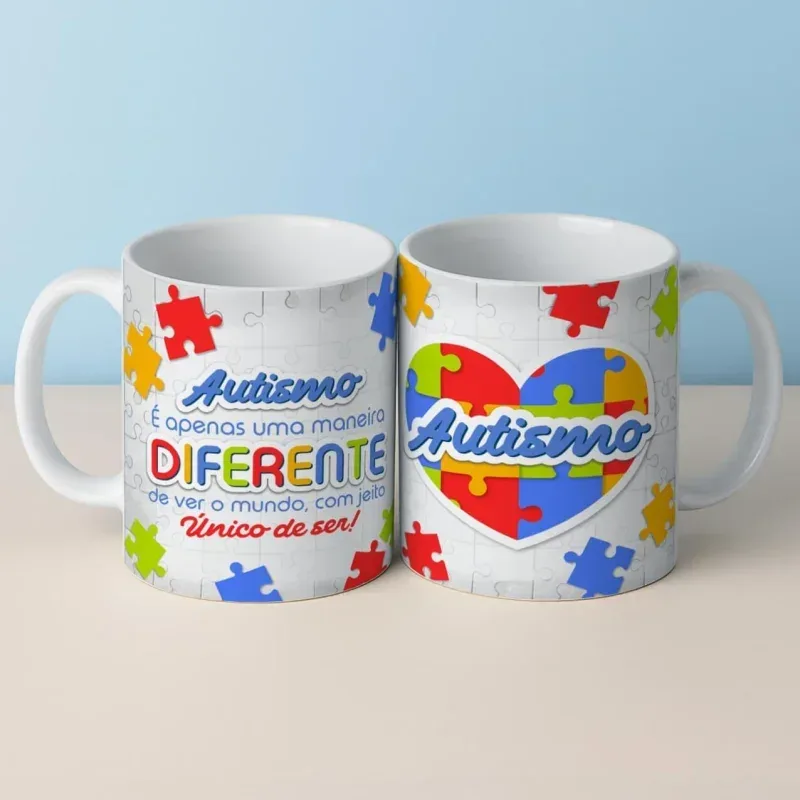 Caneca Autismo Coração Diferente