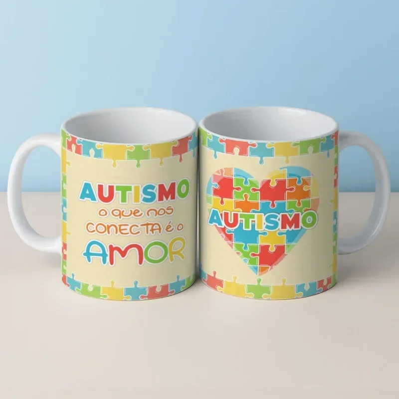 Caneca Autismo O que nos Conecta Amor