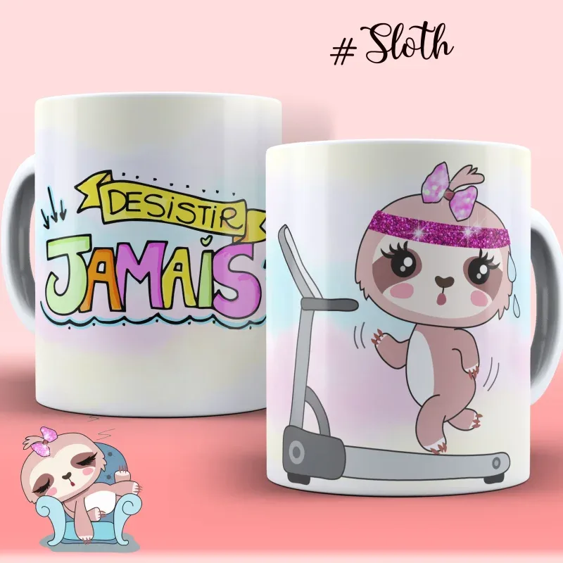 Canecas de Porcelana Personalizadas Preguiçinha Motiva - Estampa Sublimada-gallery