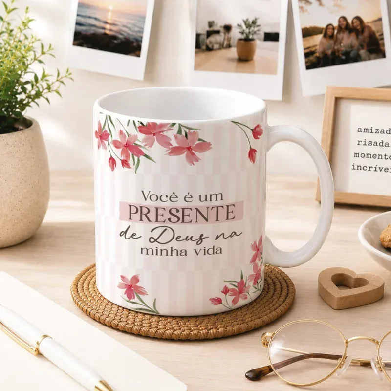 Caneca Amigos Você é um Presente de Deus
