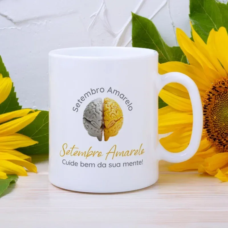 Caneca Setembro Amarelo Cuide bem da sua mente