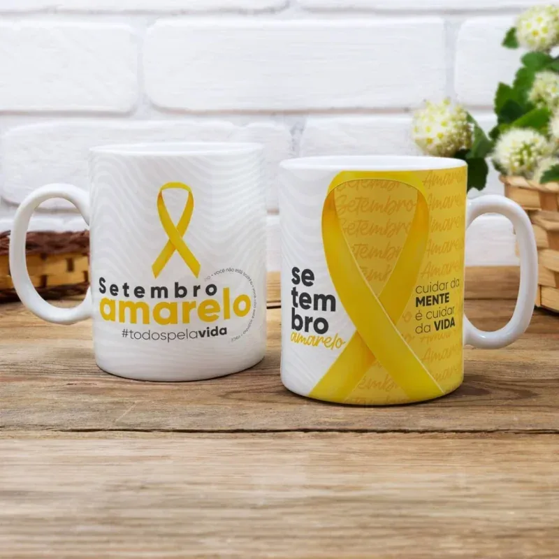 Caneca Setembro Amarelo Cuide da sua mente
