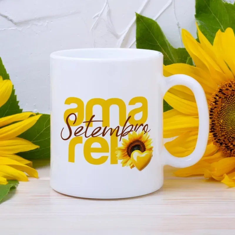 Caneca Setembro Amarelo Girassol