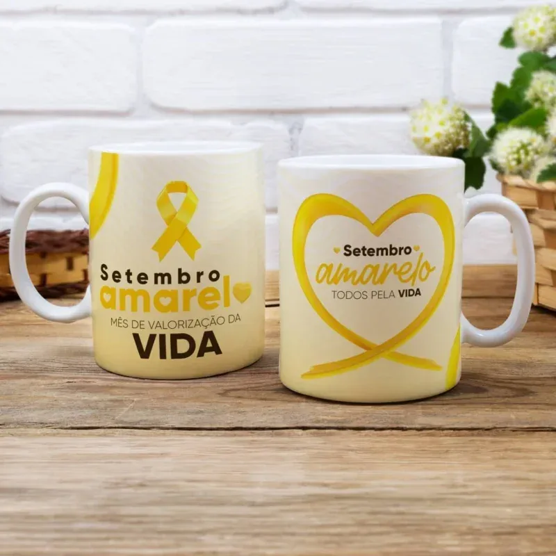 Caneca Setembro Amarelo Mês de Valorização da Vida