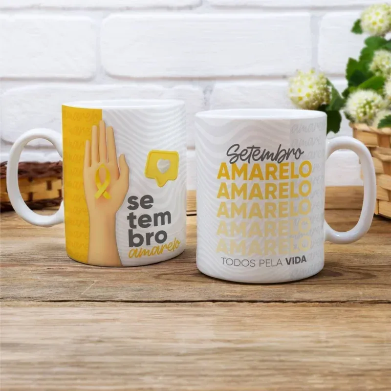 Caneca Setembro Amarelo Todos pela Vida