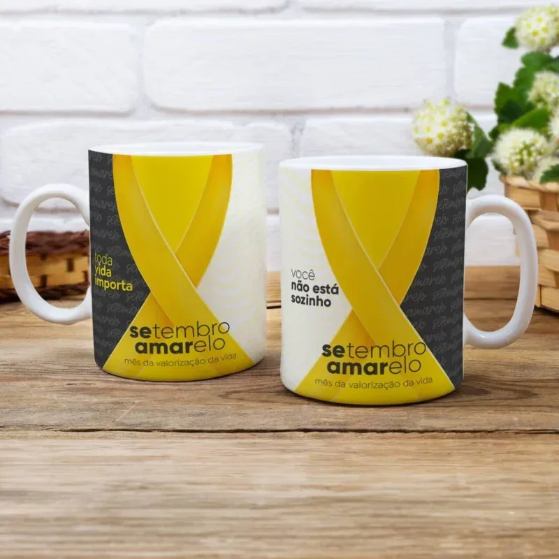 Caneca Setembro Amarelo Você não está Sozinho.1