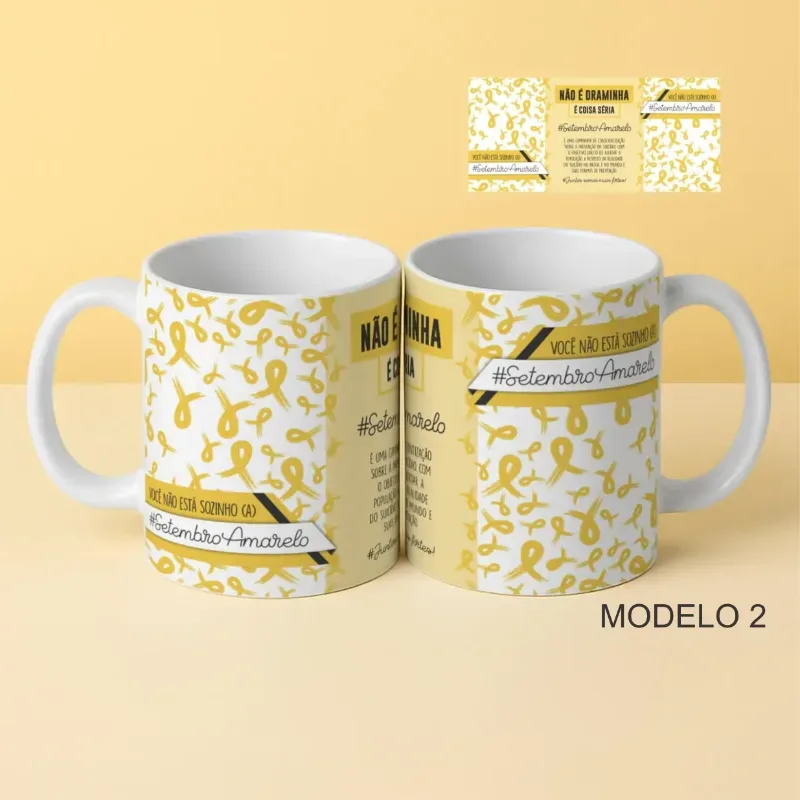 Caneca Setembro Amarelo Você Não Estar Sozinho 6 Modelos-gallery